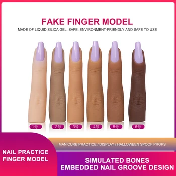 Hřebík Nástroj Umění Profesionální Praxi Ručně Falešný Prst Na Hřebík Školení Displej Fake Finger Silikagel Model Manikúra Dodávky