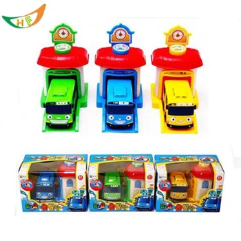 Jeden kus korejské Roztomilé Kreslené garáže hračka model autobusu plastové dětské araba oyuncak mini tayo auto pro děti Vánoční dárek