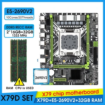 JINGSHA X79 základní Desky Sada s Xeon E5-2690 V2 CPU LGA2011 komba 2*16 GB = 32 GB 1333Mhz Paměti DDR3 RAM KIT