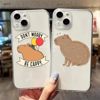 Kapybara Dont Starosti Být Šťastný Telefon Pouzdro pro Apple IPhone 14 Pro Max 11 12 13 X XR XS 6 6S 7 8 Plus Nárazuvzdorný Kryt Coque Funda