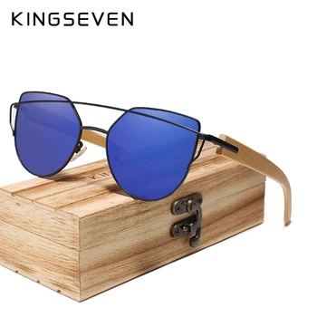 KINGSEVEN Ručně vyráběné Dřevěné sluneční Brýle Muži Bambusové Brýle Ženy Značky Design Originální Dřevěné Brýle Oculos de sol masculino