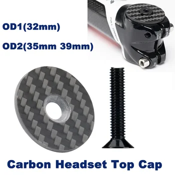 Kolo 28.6 mm Carbon Headset Top Cap Cyklistické 31,8 mm Představec Carbon Cap s Ti Šroubem Pro OD1 OD2 Sloupek Vidlice Trubice Cap Cyklistické Části
