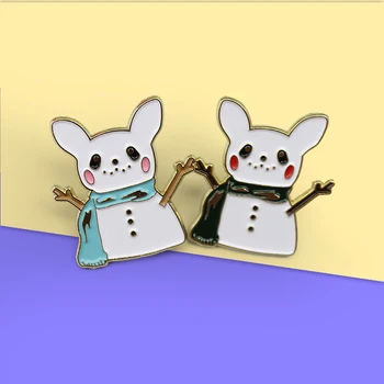 Kreslený Sněhulák Brož Vánoce Nový Rok Panda sněhulák Smalt, Špendlík Odznaky, Módní Šperky Party Dámské Brože Brosche Dárek