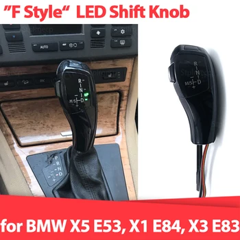LED Gear Shift Knob Automatické Gear Shifter Páky pro bmw x5 E53, x1 E84, x3 E83 carbon fiber černé a stříbrné
