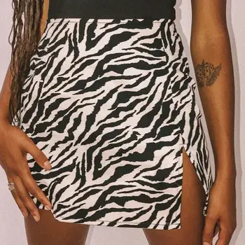 Leopard Zebra Print Ženy Mini Sukně Vysokým Pasem Party Clubwear Ležérní Krátké Koktejlové Oblečení Elegantní Rovné Sukně Soft