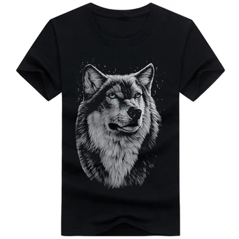 Letní Módní Pánské T-košile Wolf 3d Print Tričko Harajuku Příležitostné Topy Krátký Rukáv T Košile Pro Muže Mužské Oblečení Homme 5XL