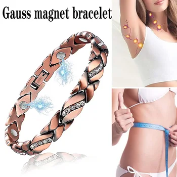 Magnetické Čisté Měděné Náramky pro Ženy Vintage Řetězce, Zdraví, Energie Magnetické Náramky & Náramky pro Artritidy Ženy Šperky