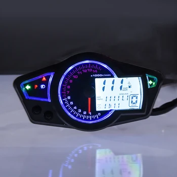 Motocykl LCD Digitální Rychloměr, Otáčkoměr Nástroje, 10