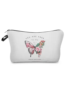 Motýl Tištěné Kosmetické Tašky Ženy Květinové Make-Up Bag Pouzdro Na Tužku Skladování Pytel Opakovaně Použitelné Dítě Candy Bag Portable Vlastní Vzor