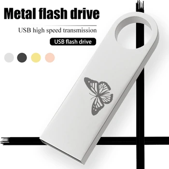 motýl vzor Kovový Flash Disk mini USB flash disk 64 GB Pen drive 32gb16GB cle usb 8GB 4GB vodotěsné флешка dárek