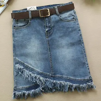 Módní Dámské Letní Příležitostné nepravidelné Střapce Vysokým Pasem Sukně Mini Jeans Džíny Sukně balíček hip