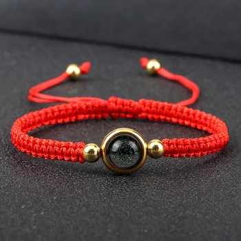 Nastavitelná Červená Černá Řetězec Náramek pro Ženy Muži Přírodní Kámen Kouzlo Štěstí Nastavitelný Náramek Lover Náramek Šperky Přátelství