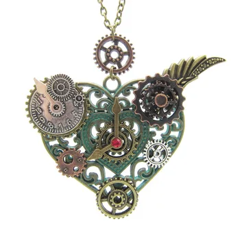 Nejlepší Prodejce krásný Srdce/Motýl/Klíč/Cikáda Přívěsek s Různými Převody DIY Mechanická Steampunk Náhrdelník Vintage Šperky