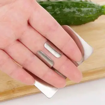Nerezová Ocel Prst Protector Anti-cut Finger Guard Rostlinný Stráž Kuchyň Prst Řez Ruční Nářadí Řezačky Protecter Kuchyně H6N8