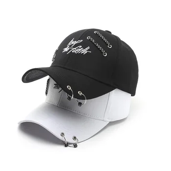 Nové 100% bavlna baseball cap Trucker hat pro muže Punk hip hop Řetěz Prsten snapbacks klobouk Vybaveny Táta čepice Gorros