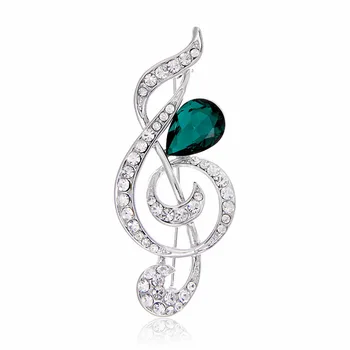 Nový Crystal Šperky Hudba Symbol Brož Oblečení Kolíky Brože Muži Ženy Módní Šperky Příslušenství, Slitina Drahokamu Brože