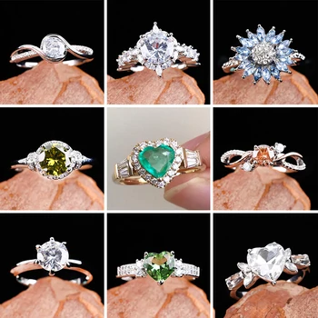 Nádherné Snubní Prsteny pro Ženy Klasické Drahokamu Romantický Zásnubní Výročí Nejlepší Dárek Prst Prsten Dámy Šperky