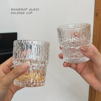 Origami Styl Cup Transparentní Čaj Hrnek Ledové Pivní Pohár Whisky Sklenice Cup Kreativní Mléko, Juice Hrnek Shot Sklo