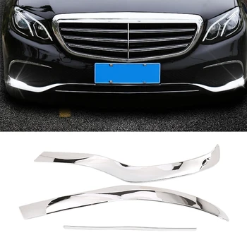 pro Mercedes Benz Třídy E W213 2016-2019 Chrome ABS Přední Nárazník Deska Spoiler Spoilery Dekorativní Kryt Střihu