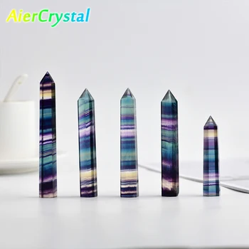 Přírodní Barva Fluoritu Obelisk Crystal Léčení Kámen Přírodní Quartz Dekorace Reiki Leštěné Bod Stone Craft Dárek