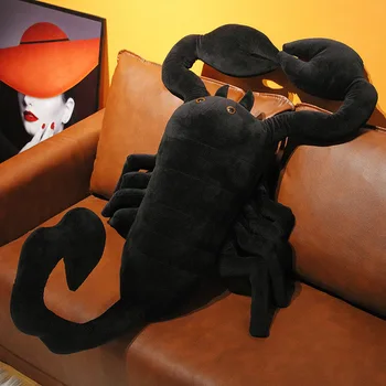 Realistické Velké Velikosti Černé Scorpion Plyšové Hračky Simulace Zvíře Kreativní Panenky Plněné Hračky pro Vánoce, Narozeniny