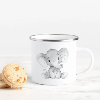 Roztomilý Slon Tištěné Kreativní Káva Čaj Hrnek Kawaii Nápoje, Dezert Snídaně Mléko Cup Smaltované Hrnky Zvládnout Sklenice Nejlepší Dárky