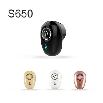 S650 Mini Bezdrátová Bluetooth Sluchátka Handsfree In-Ear Stereo Headset s Mic Neviditelná Sluchátka Sluchátka pro iPhone XR telefon