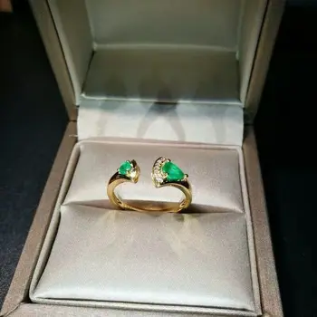 S925 Čistého Stříbra Čistě Přírodní Kolumbijské Smaragd Se Vztahuje Na Nové Šperky Vynikající Luxusní Dámské Glamour Párty Zásnubní Léto
