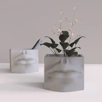 Silikonové rty, Hrnce, Formy, Beton Svíčka Plavidla Plísně Cementový Květináč Formy DIY Flower Pot Plísně 3D Úložný Box Plísně