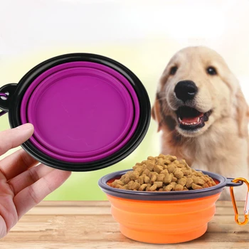 Skládací Pet travel bowl Měkké Pet Dog Bowl Skládací Silikonové Cestovní Misky Pro psy Přenosný Skládací Skládací Miska pro Psa pro Pet
