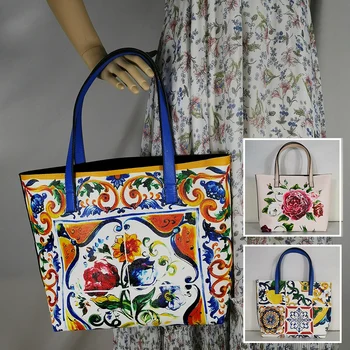 slavné značky kabelky luxusní 2019 Dámy rose módní largelarge tote bag itálie luxusní značky bag taška přes Rameno Květinové Texturou