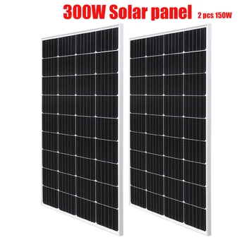 Solární Panel 150w, 300W 450w Pevný 18V Pevné Sklo, Solární Panely, Elektrárny Monokrystalické Buňky 12V 24V Nabíječka