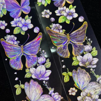 Spát s Flower Butterfly Lesklé PET Pásky, Karty Tvorby Dekorativní Nálepka