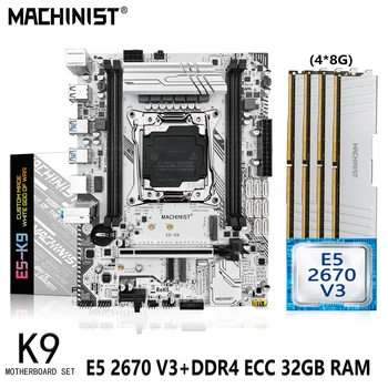 STROJNÍK X99 K9 Desce Kit S Xeon E5 2670 V3 CPU Procesor 32G(4*8) DDR4 ECC RAM LGA 2011-3 Sada M. 2 NVME SATA 3.0