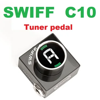 SWIFF AUDIO C10 Inovativní Mini Pedál Tuner pro Chromatické Kytaru, Basu HD Tuning LED Displej Nastavitelná A4 Hodnota Rozsahu 430-449Hz
