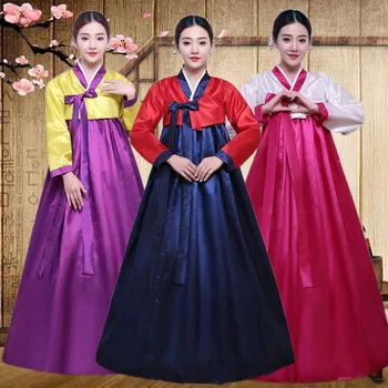 Tradiční korejský Oděv Hanbok Šaty pro Ženy, Starobylé Paláce Župan V-neck Národní Výkonnostní Kimono Yukata Asien Styl