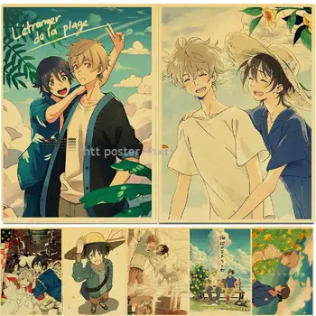 Umibe Č. Etranger Plakát Anime Wall Art, RETRO, PLAKÁT, vintage kraft papír Malování Vytiskne Obrázek Pro Děti Pokoj Domácí Výzdoba Dárek