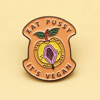Vážení-Feminismus Vegetariánské Brož Módní Dospělé Kovový Odznak Smalt Slitiny Zlata Sto Odpovídající Šperky Pin Příslušenství
