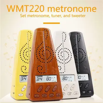 WMT-220 LCD Elektronický Metronom, Ladička na Kytaru, Klavír, Bicí Hudební Nástroj Obecné Rytmus Metronomu s Pickup Clip