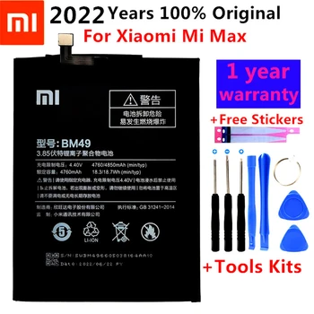 Xiao Mi Originální Náhradní Baterie BM49 Pro Xiaomi Mi Max Autentické Telefon Baterie 4850mAh+Zdarma Nástroje+Samolepky