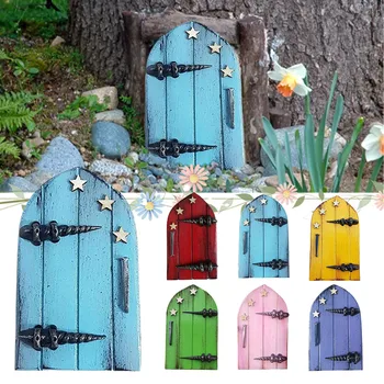 Zahradní Dekorace Venkovní Doplňky Víla Dveře Miniaturní Dveře Trpaslík Windows Mini Elf Dveří Pro Děti Pokoje Zeď Stromy Yard Umění