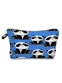 Zvíře Panda Kosmetiky Organizátor Taška Ženy Make-Up Bag Kreslená Roztomilé Storage Bag Modrá Cestovní Toaletní Tašky, Dítě, Malý Penál