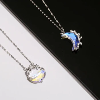 Zářící Zabarvení Měsíce Řetěz Náhrdelník Korea Kreativní Světelný Kámen Přívěsek Náhrdelníky pro Ženy Módní Šperky Dárky