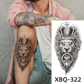 Černý Les Tetování Nálepka Pro Muže, Ženy, Děti, Tygr, Vlk, Smrt, Dočasné Tetování Henna Falešné Skeleton Král Zvířat Tatoo
