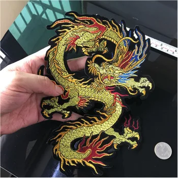 Šicí, Vyšívací Dragon Nášivka Čínský Drak Skvrny na Oblečení Freeshipping Žehlička Na Záplaty Nálepka pro Oblečení, Odznaky